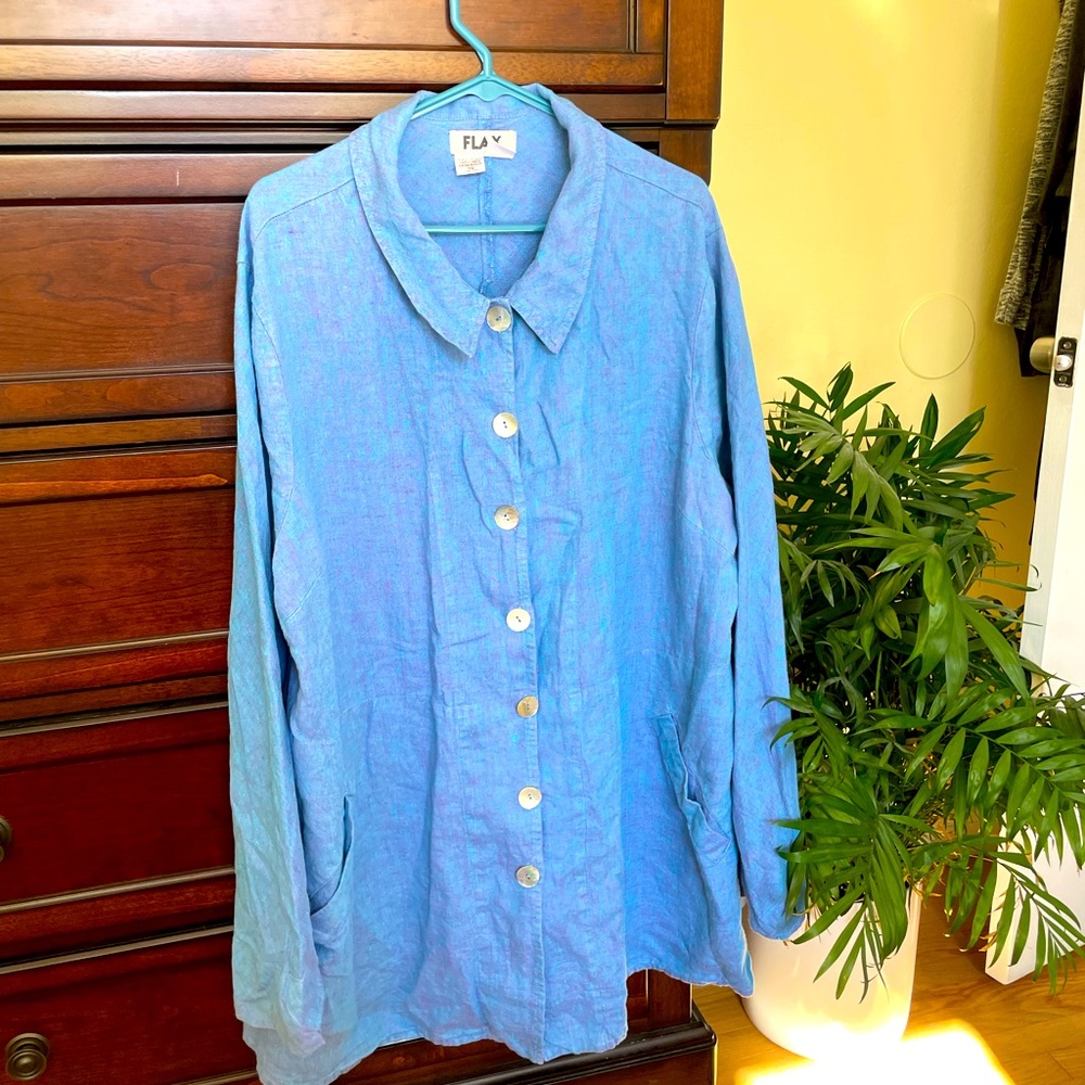 FLAX luxury linen button down